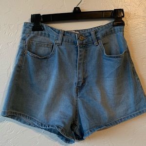 High waisted denim shorts